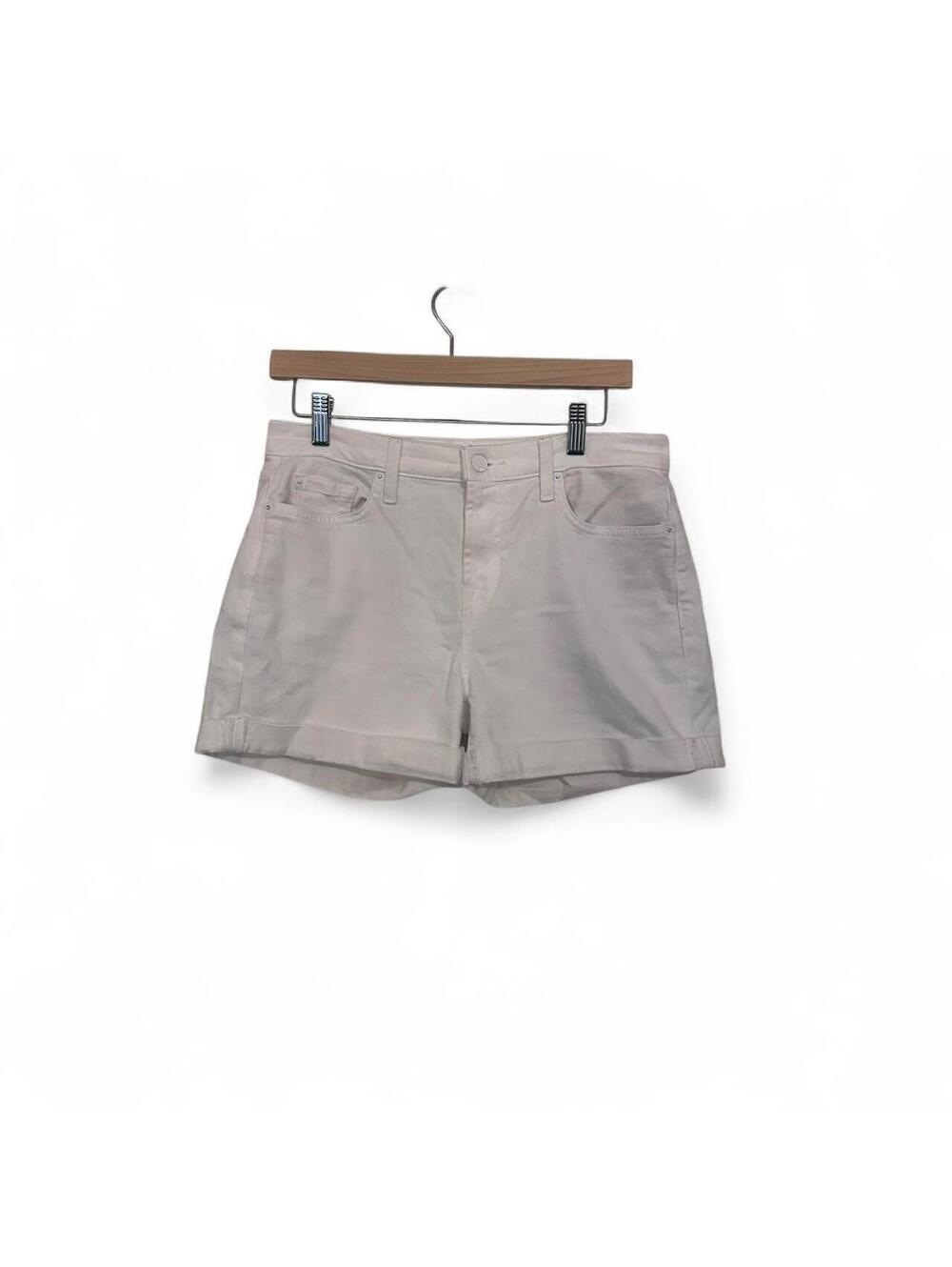 7 For All Mankind Mid Roll White Denim Shorts Size 29